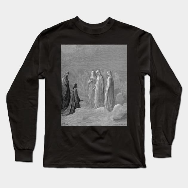 High Resolution Gustave Doré Illustration Piccarda Donati Long Sleeve T-Shirt by tiokvadrat